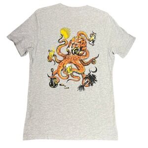 Charleston Beer Fest Gray Octopus Graphic Tee Shirt Mens Size M South Carolina